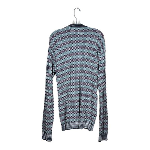 Vintage 80s Oversized Funky Print Grandpa Cardigan Sweater - Picture 3 of 4